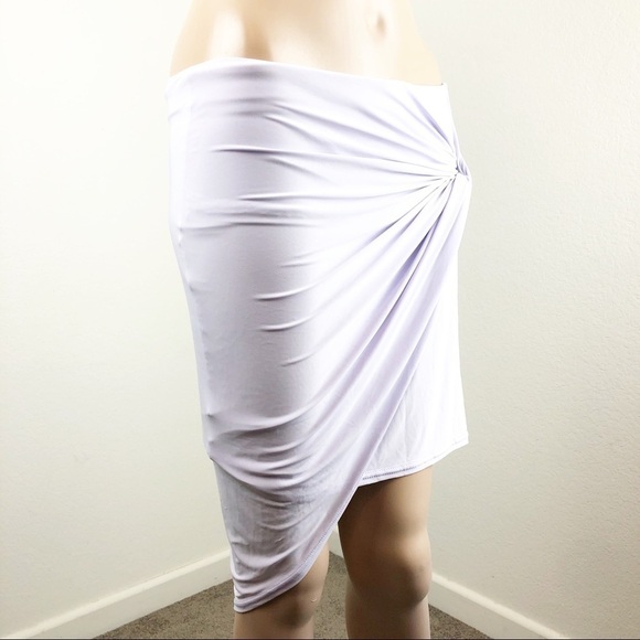 Boohoo Night lavender knotted asymmetrical skirt - Picture 2 of 8